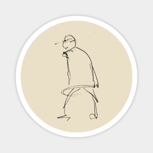 Line Art Man Passerby Magnet